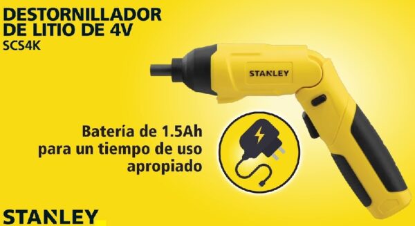 SCS4KB3 Atornillador Inalámbrico 4V 1AMP 1/4 Stanley - Imagen 2