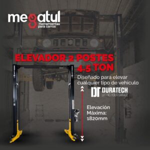 Elevador Duratech 4.5 Toneladas – Potencia, Seguridad y Respaldo al Mejor Precio