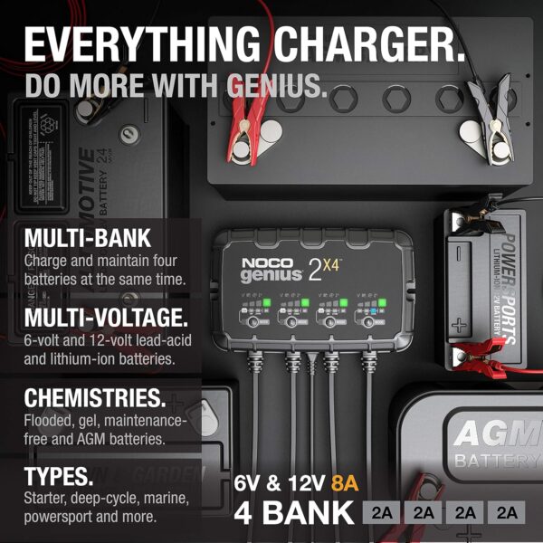 NOCO GENIUS2X4 – Cargador Inteligente de 4 Bancos (8 A Total) - Imagen 3