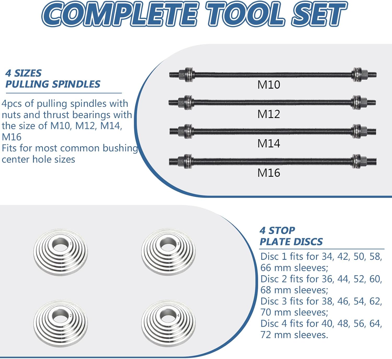 D100124 Kit Universal de Extractor e Instalador de Bujes y Rodamientos con Estuche - Imagen 2