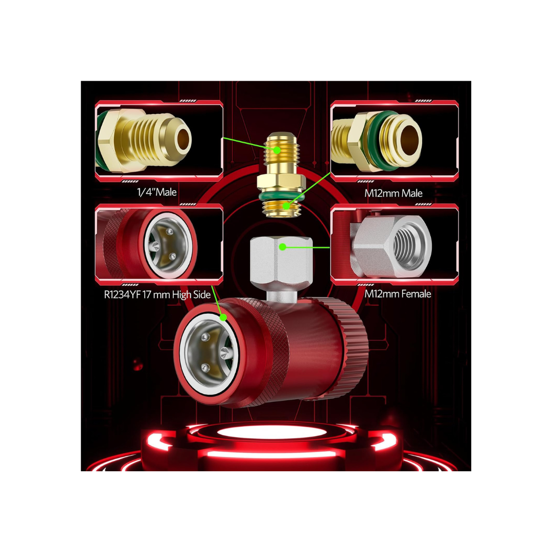 A100131 Adaptador de Conexión R1234yf Lado Alto 17 mm con Múltiples Roscas AUTOTOP