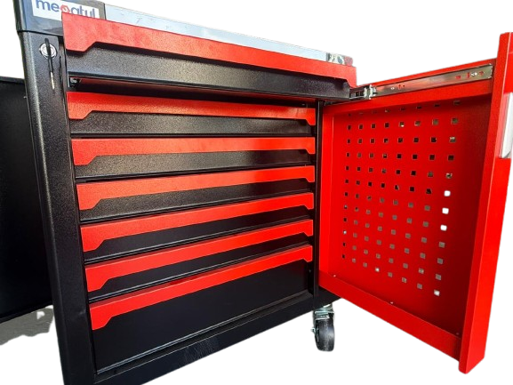 GABINETE 7 CAJONES-BANDEJA ACERO INOXIDABLE CON RUEDAS MG JS30048 - Imagen 3