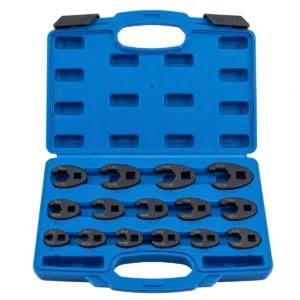 Juego de llaves pata de gallo (crowfoot) métricas de 15 piezas en acero Cr-Mo AUTOTOP D100199